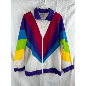 Vintage‎ sport savvy 90s Multi Block Colors Windbreaker Size MEDIUM Y2K